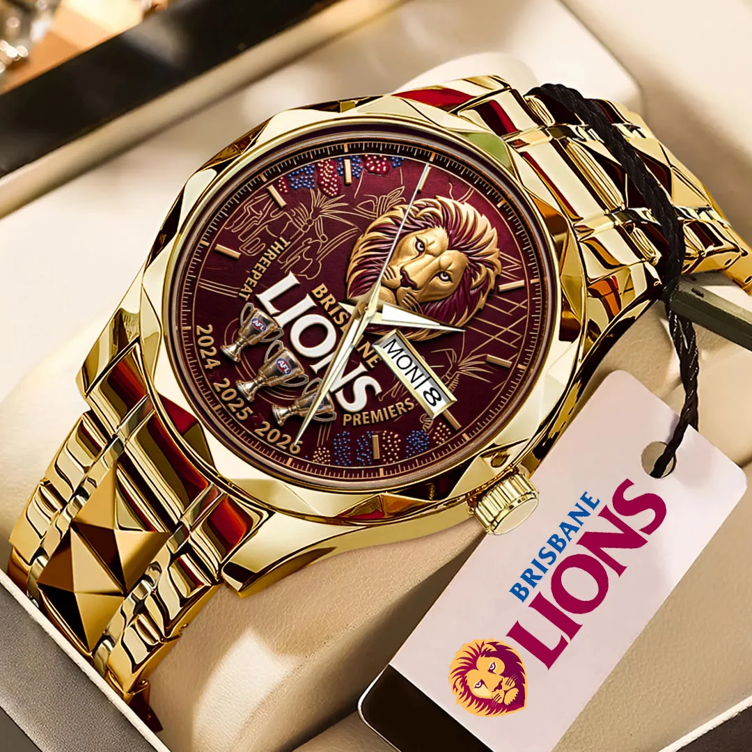 Brisbane Lions Threepeat Premiers Alloy Luxury Quartz Watch - TMTHU9713