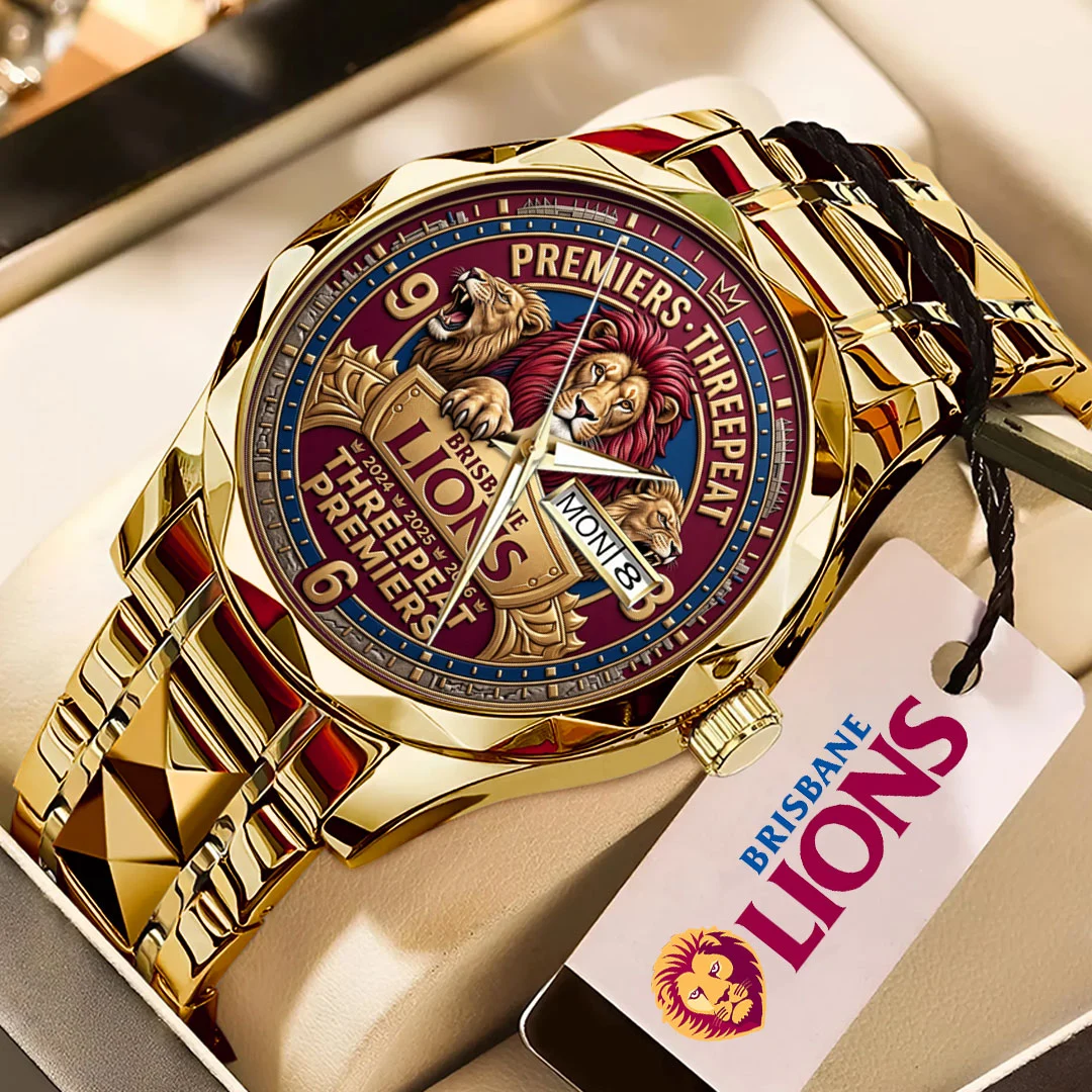 Brisbane Lions Threepeat Premiers Alloy Luxury Quartz Watch - TMTHU9719