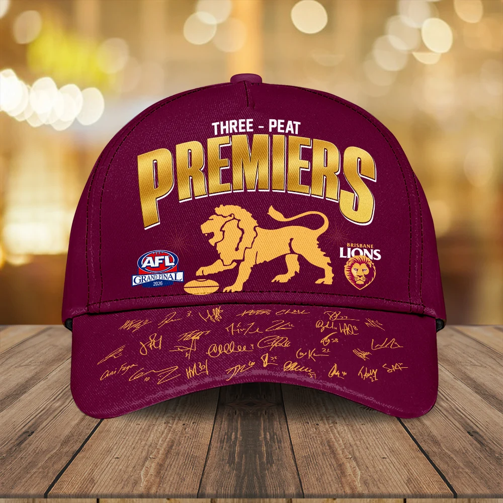 Brisbane Lions Threepeat Premiers Classic Cap - TMTHU10007