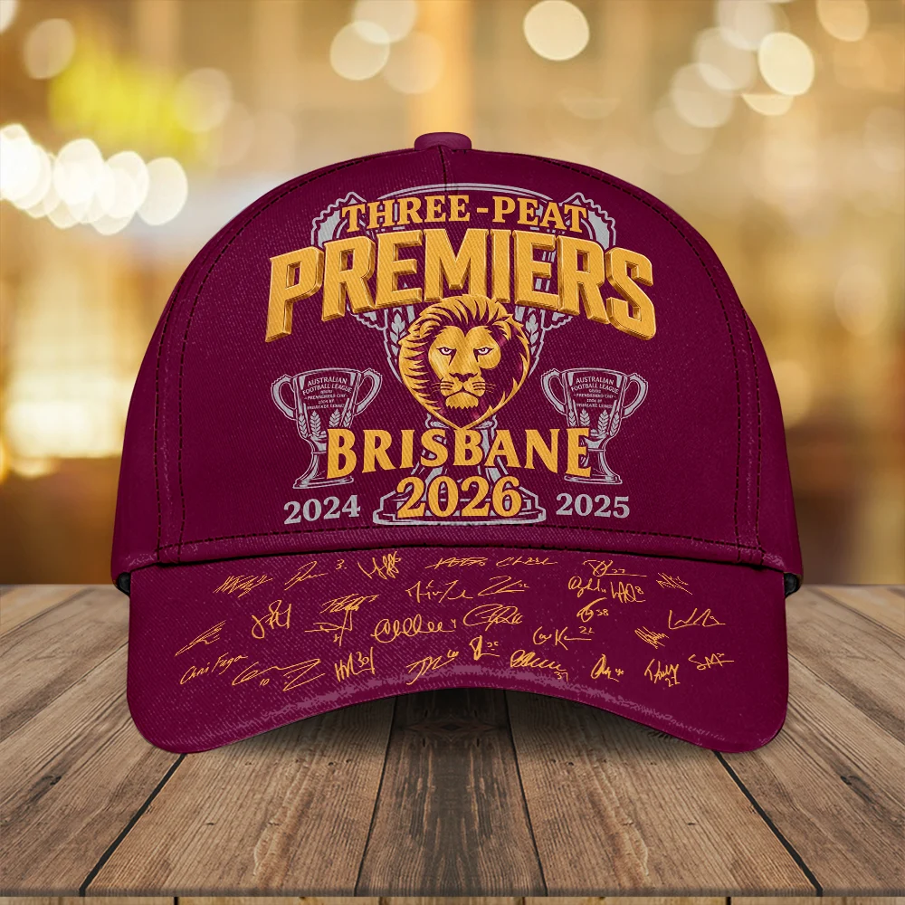 Brisbane Lions Threepeat Premiers Classic Cap - TMTHU9945