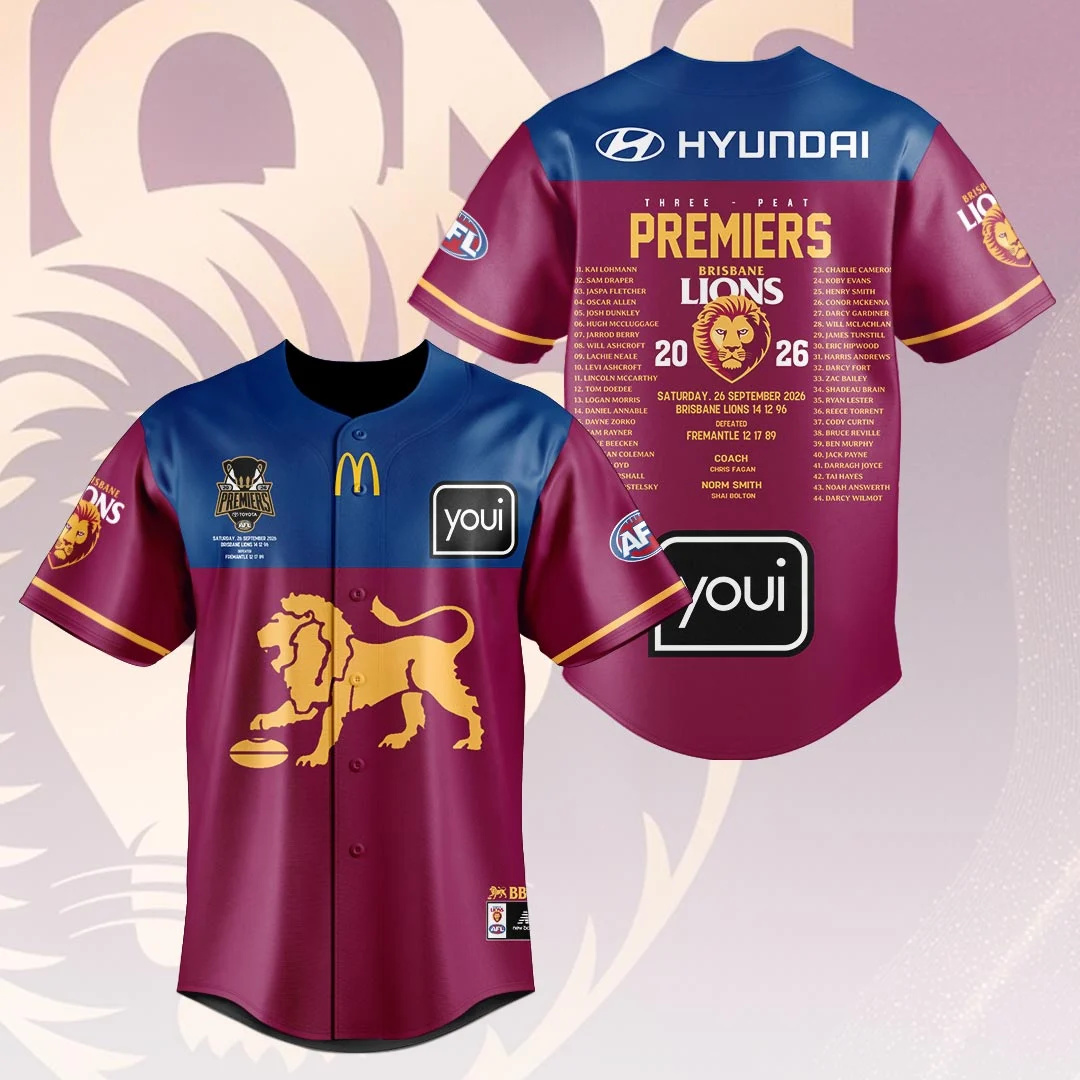Brisbane Lions 2026 AFL Premiers Baseball Jersey - HOATT21525