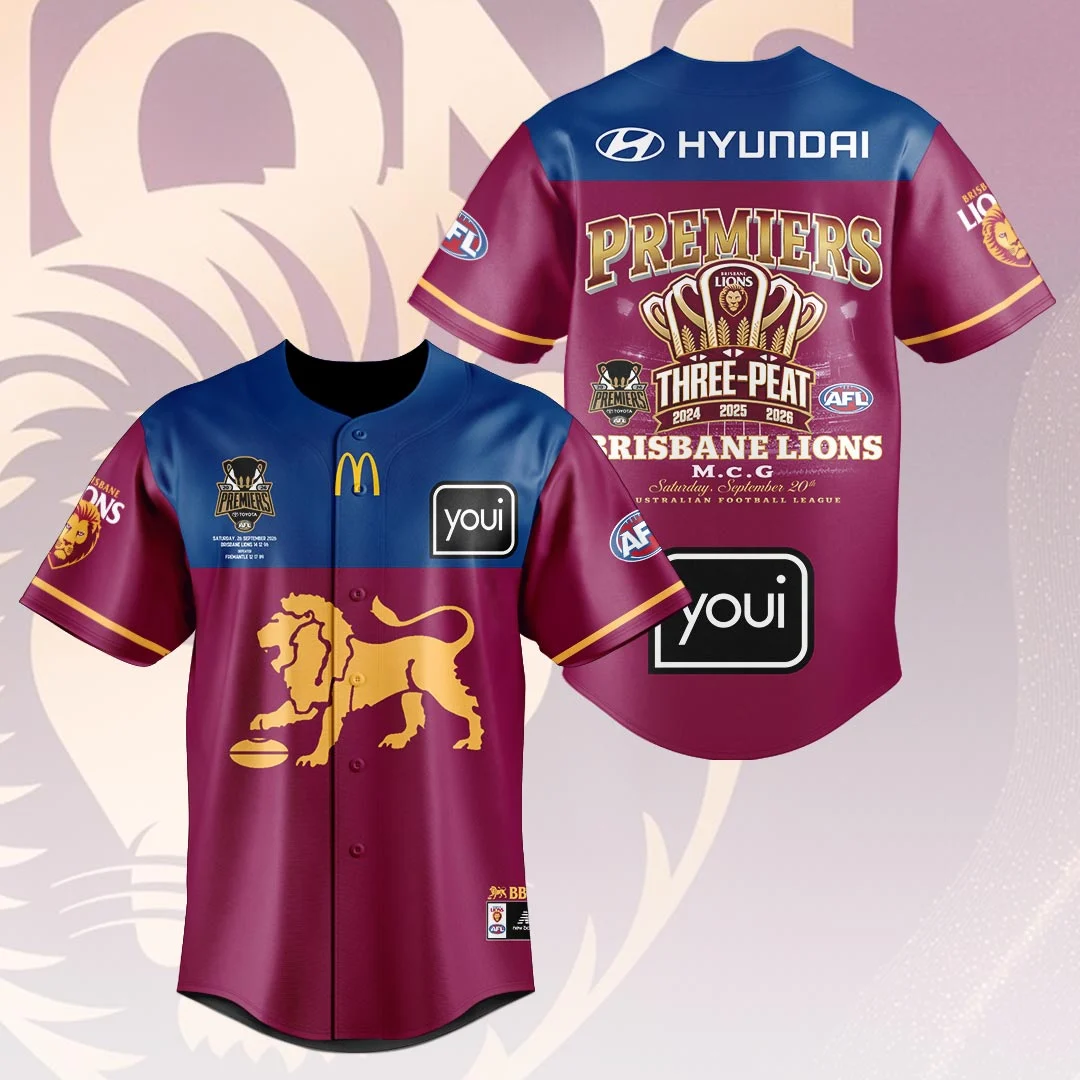 Brisbane Lions 2026 AFL Premiers Baseball Jersey - HOATT21537