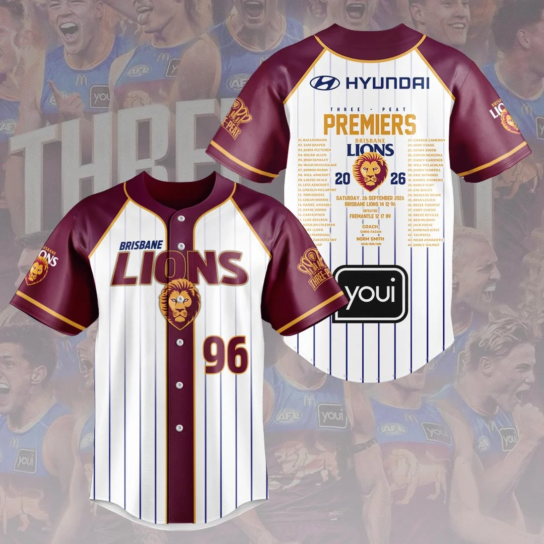 Brisbane Lions 2026 AFL Premiers Baseball Jersey - HOATT26731