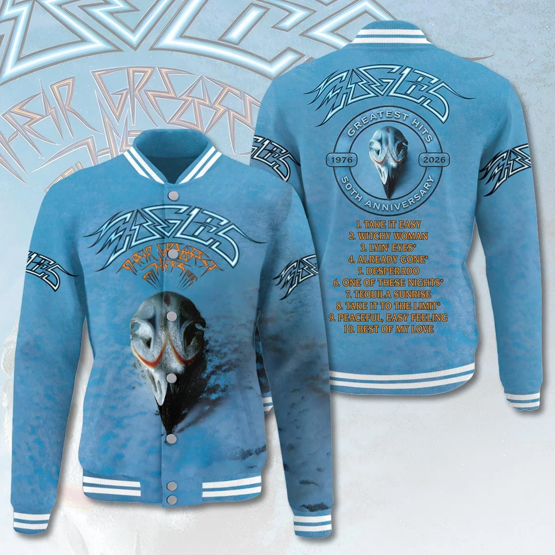 Eagles Band Their Greatest Hits 50th Anniversary Varsity Jacket - HOATT21580