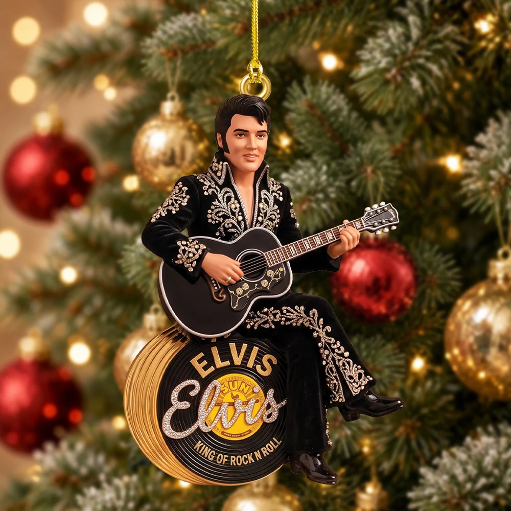Elvis Presley Custom Shape 2-side Printed Acrylic Ornament - TMTHU9750