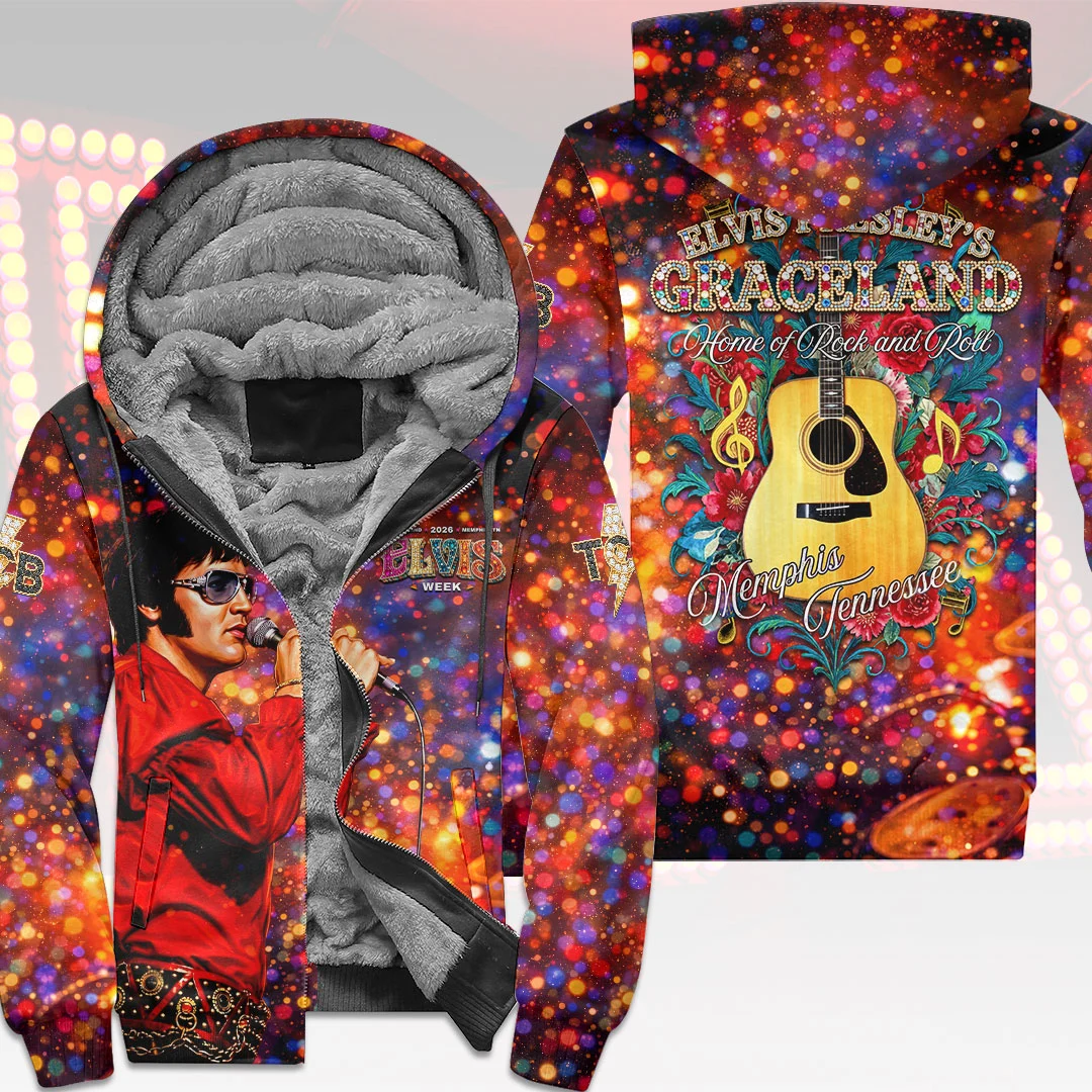 Elvis Presley 3D Fleece Zip Hoodie - HOATT21417