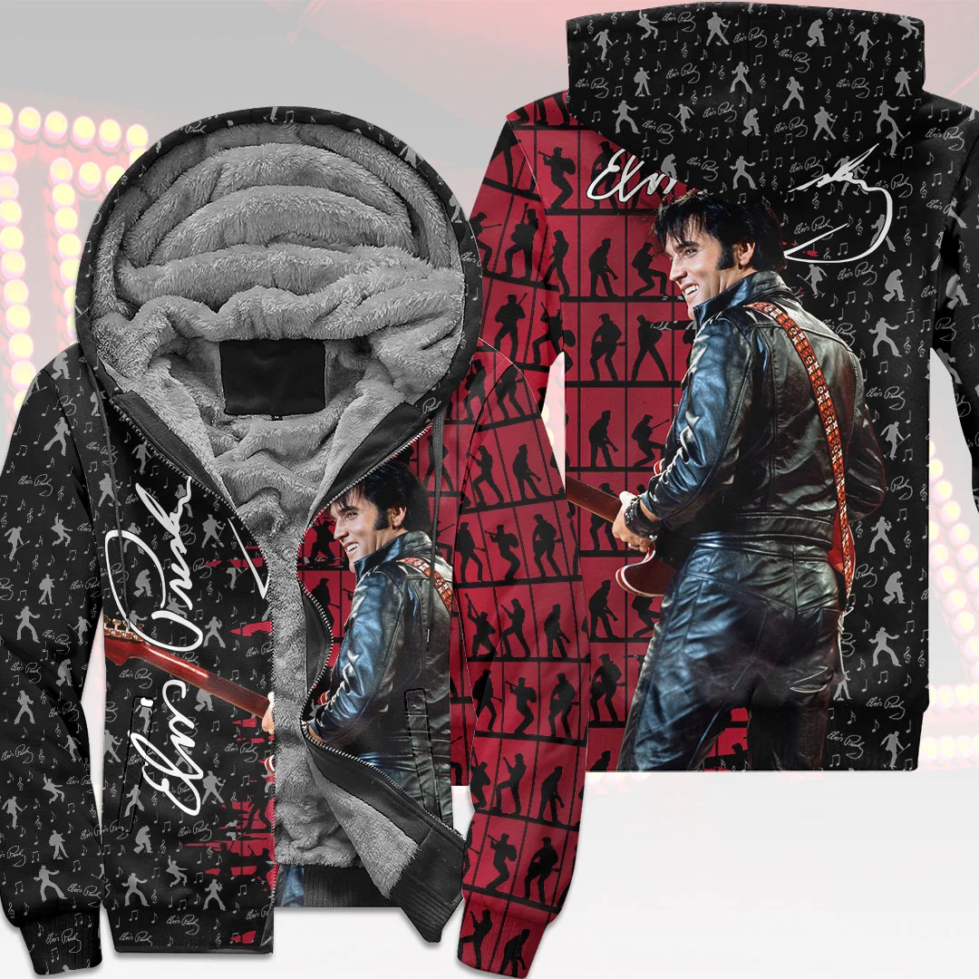 Elvis Presley 3D Fleece Zip Hoodie - HOATT26749