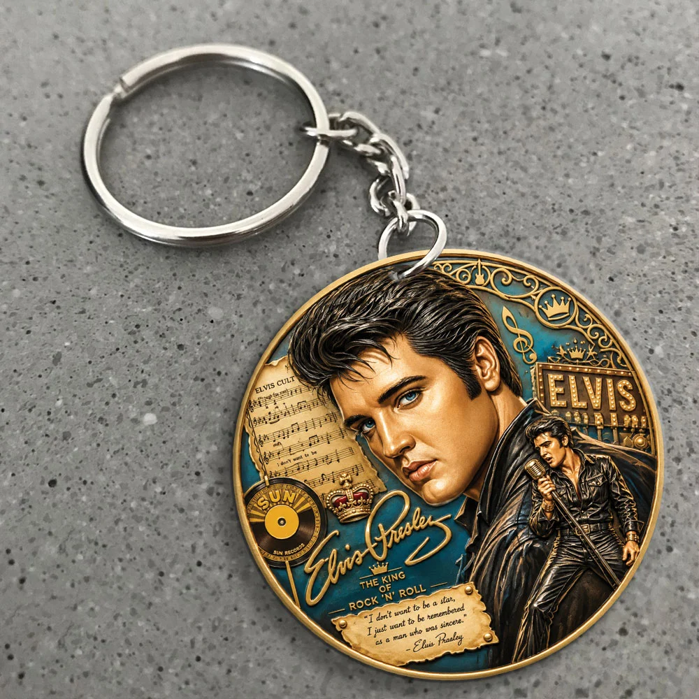 Elvis Presley Custom Shape 2-sided Keychain - MAITM15345