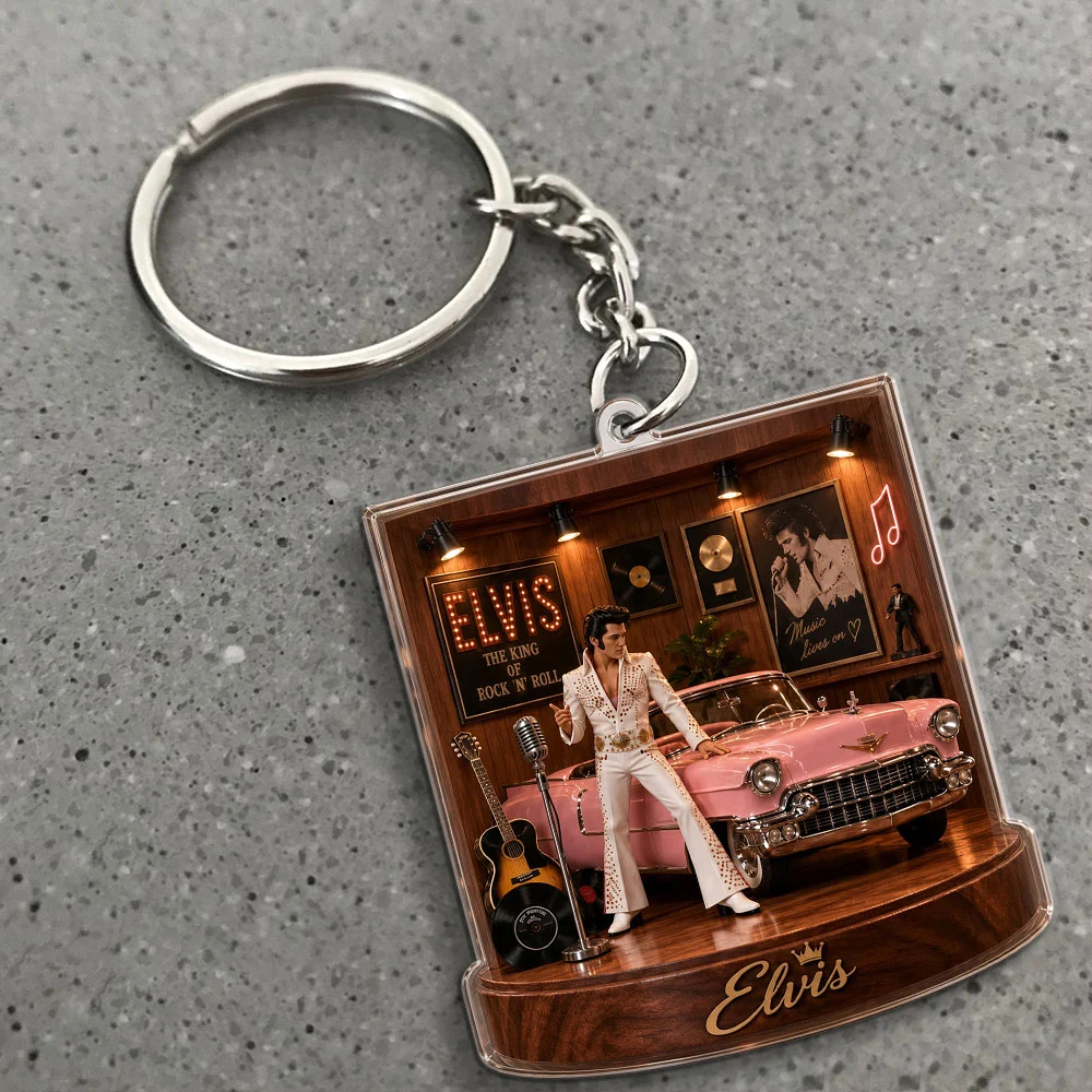 Elvis Presley Custom Shape 2-sided Keychain - MAITM15353