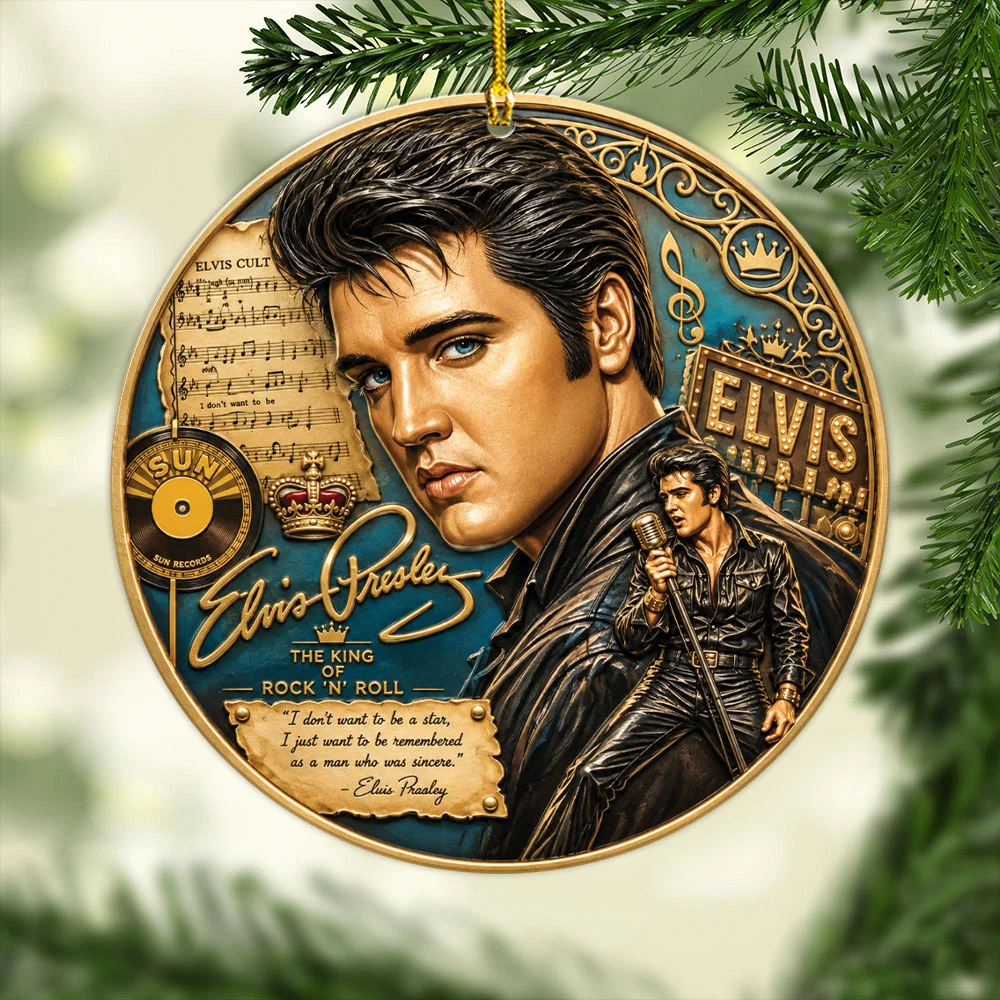 Elvis Presley Custom Shape 2-side Printed Acrylic Ornament - MAITM15344