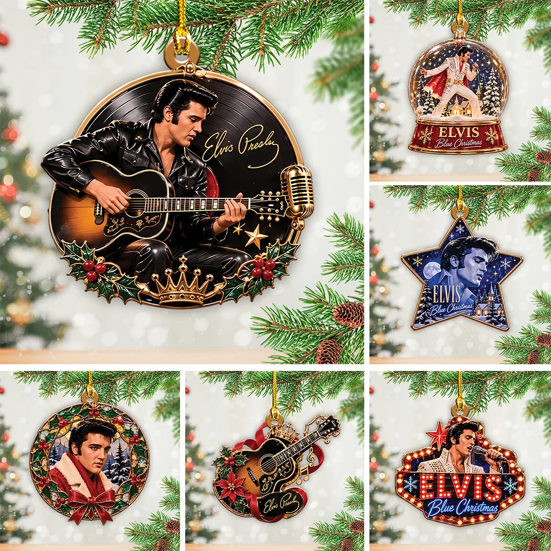 6PCS Elvis Presley Custom Shape 2-Side Printed Acrylic Ornament – TANTN26039
