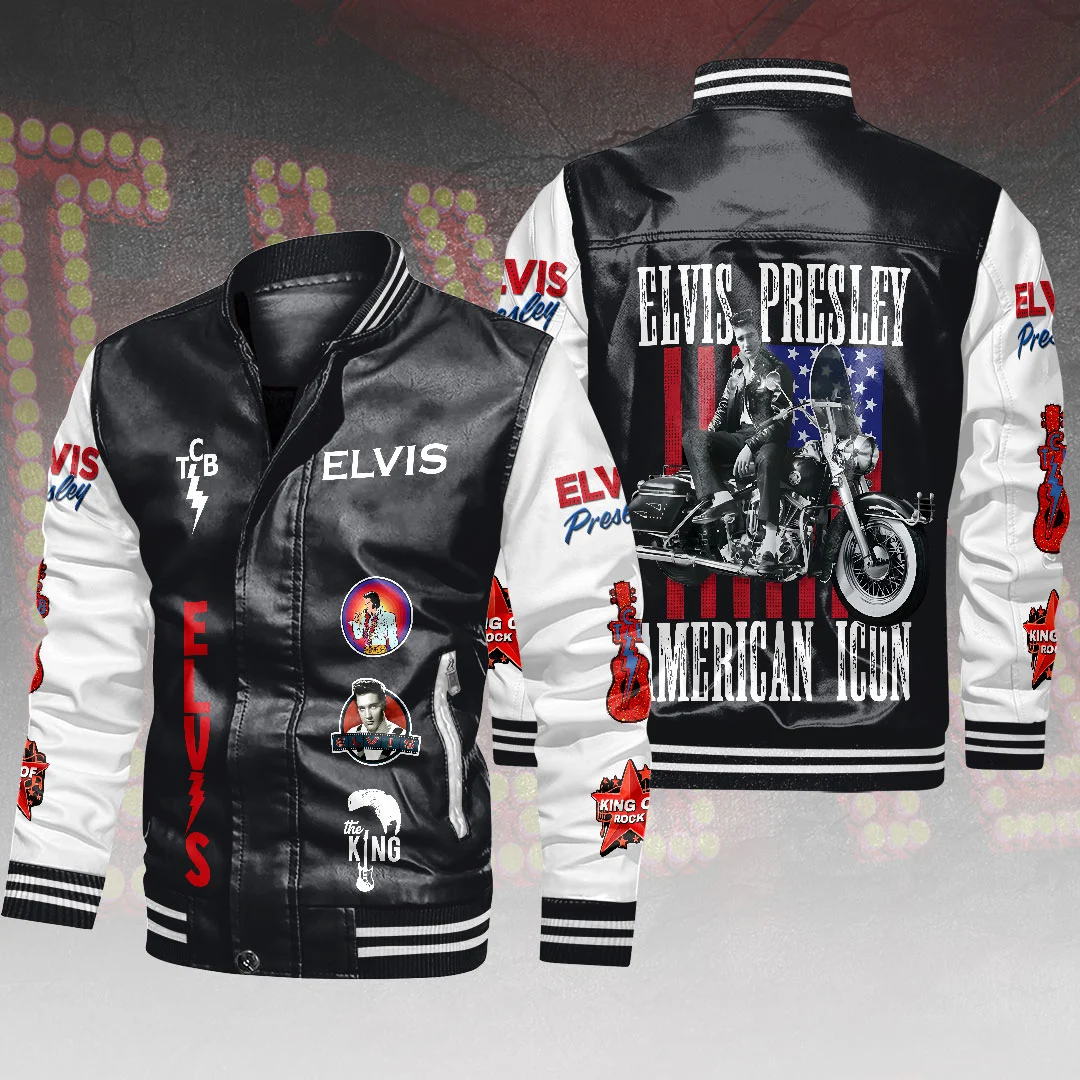 Elvis Presley Leather Bomber Jacket - HOATT21639