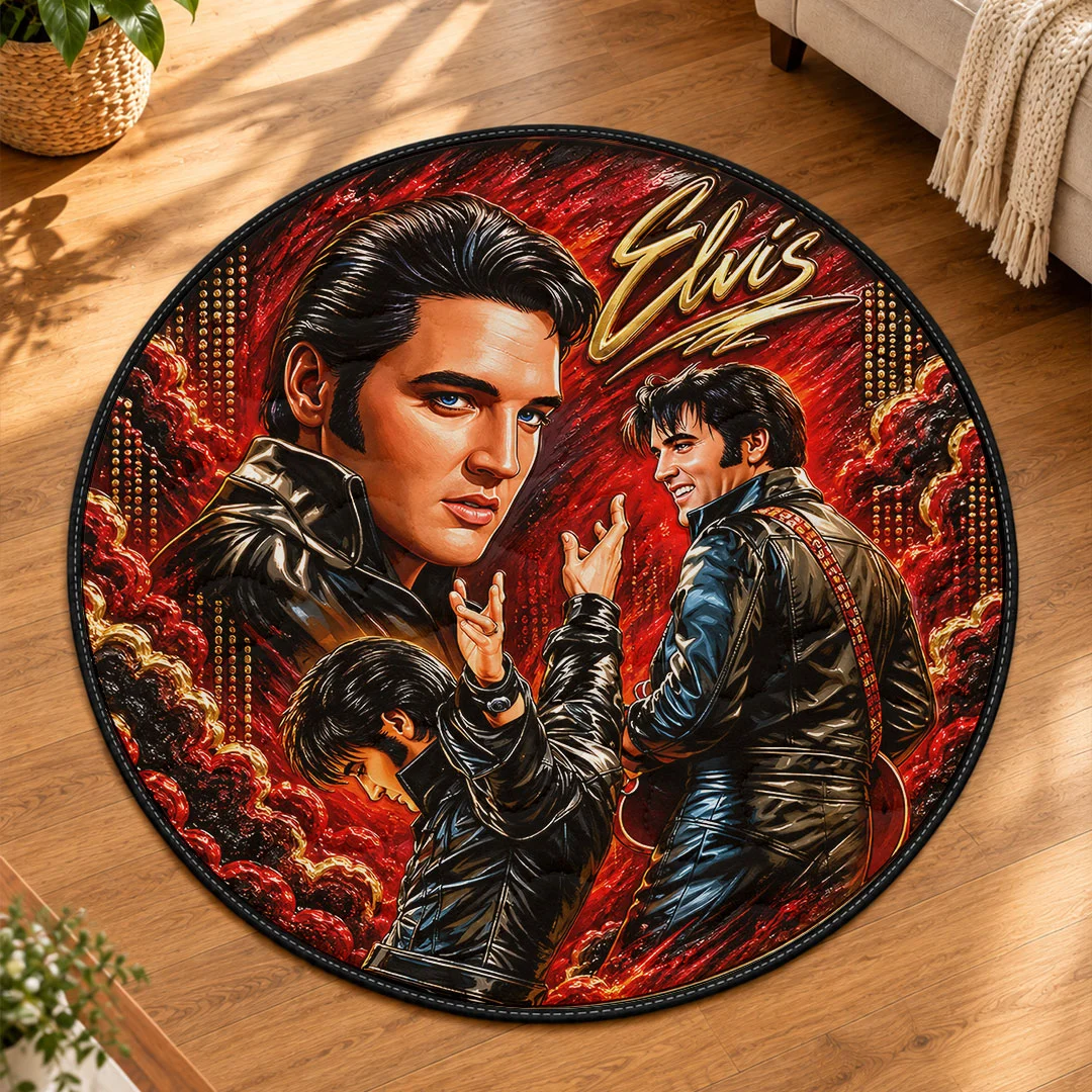 Elvis Presley Round Quilt Rug - HOATT26720
