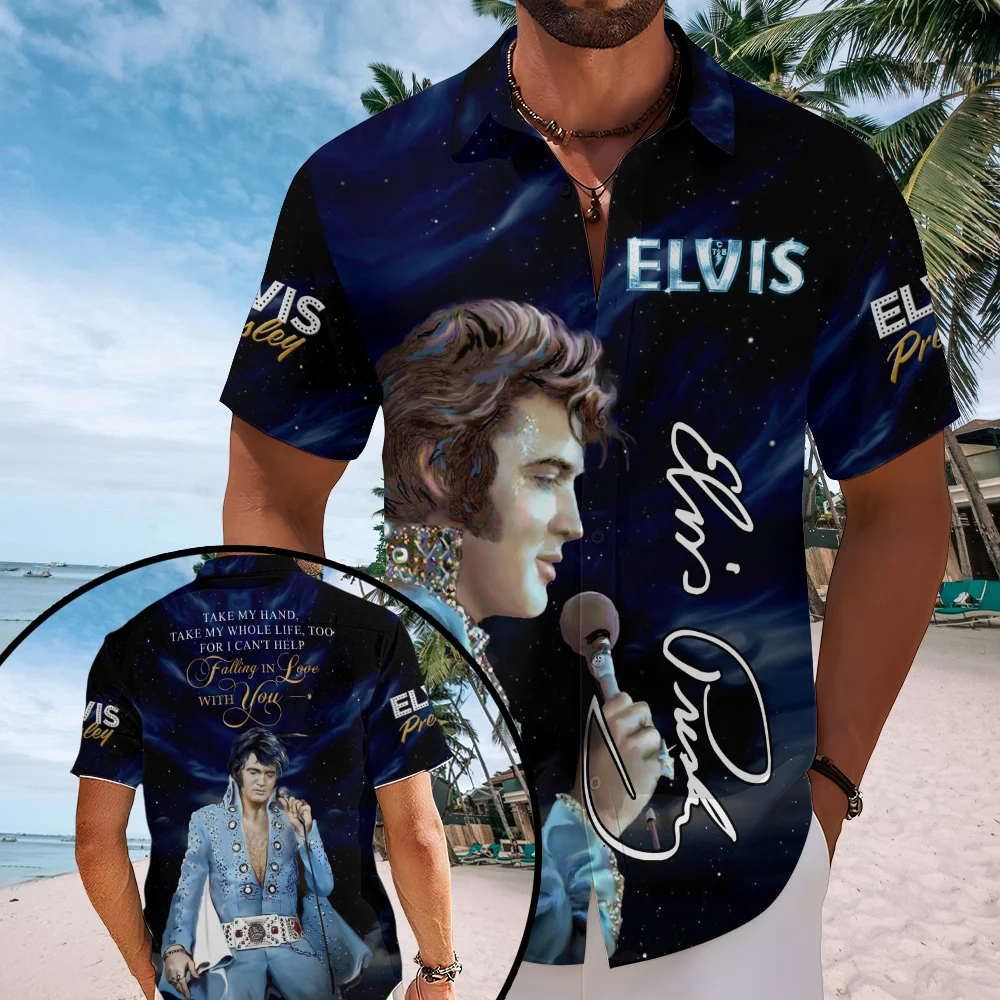 Elvis Presley Short Sleeve Button-Down Shirt - MAITM15393