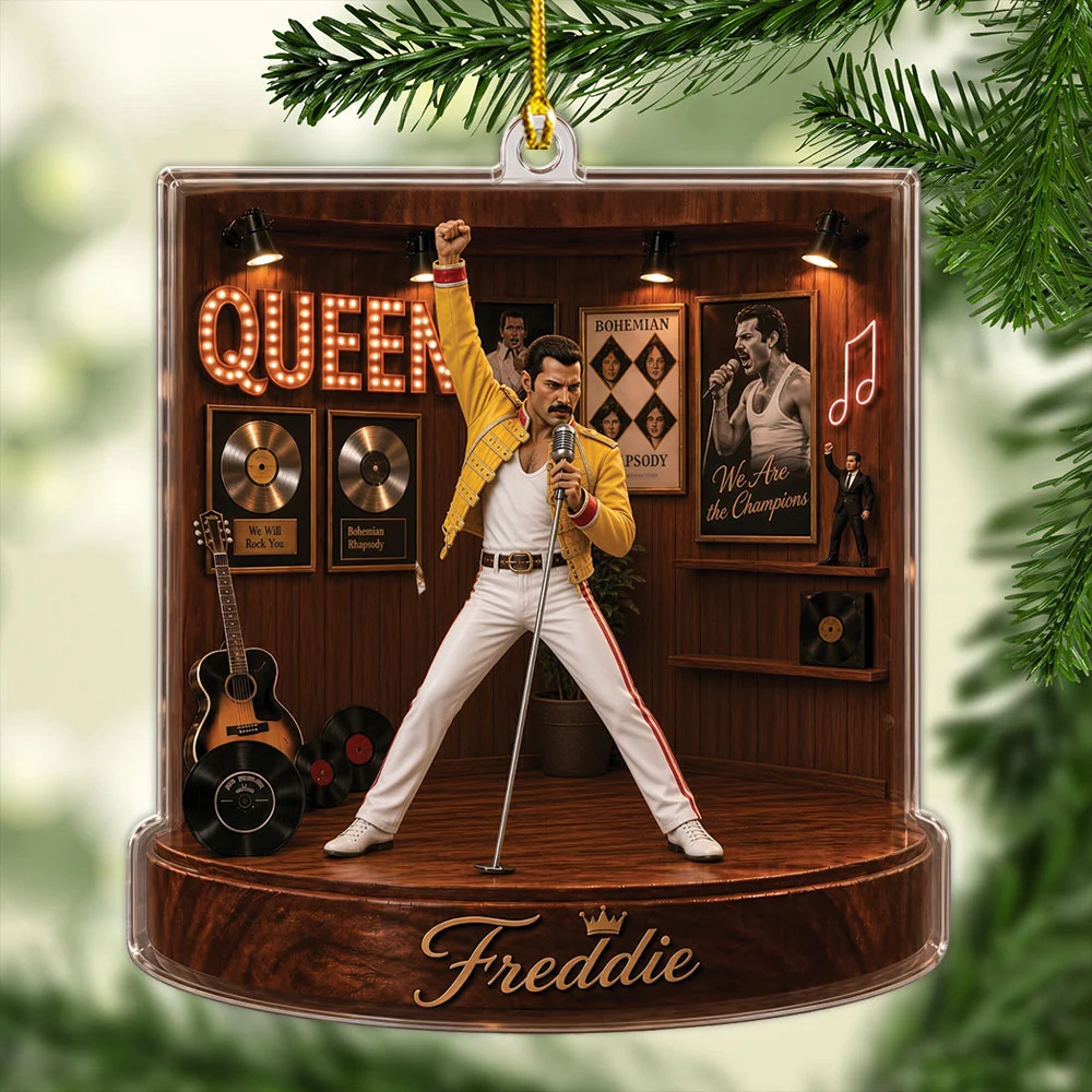 Freddie Mercury Custom Shape 2-side Printed Acrylic Ornament - MAITM15373