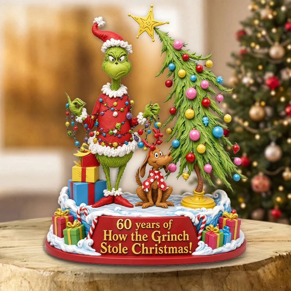 How the Grinch Stole Christmas 60th Anniversary Custom Shape Acrylic Plaque - TMTHU9829