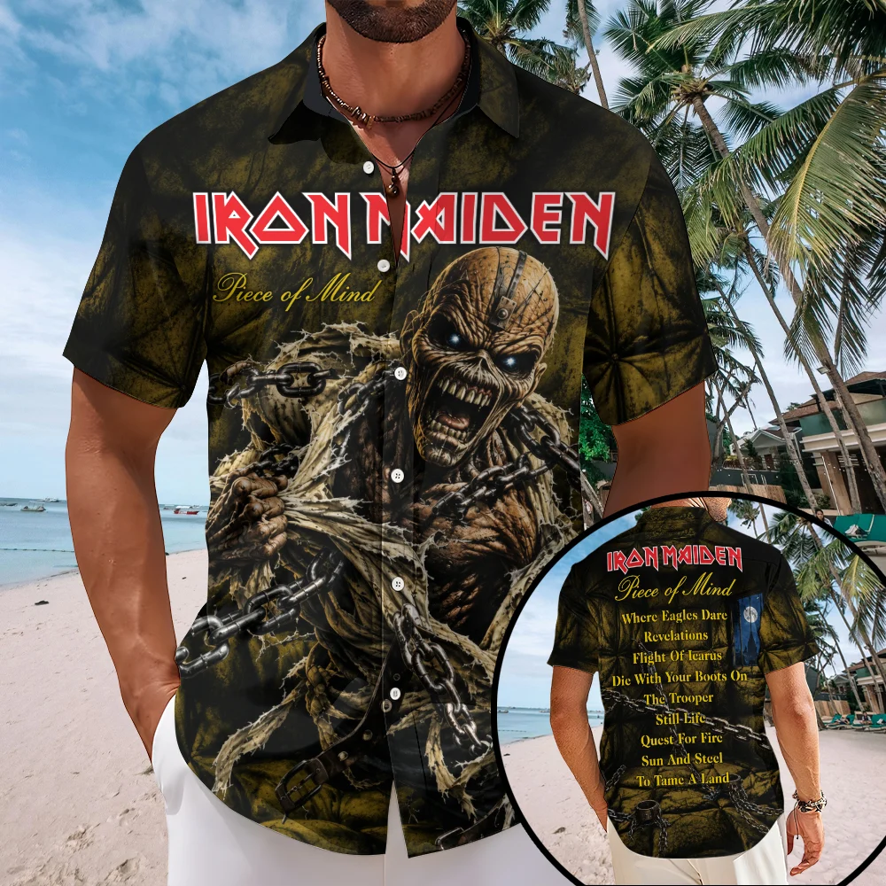 Iron Maiden Short Sleeve Button-Down Shirt - TMTHU10270