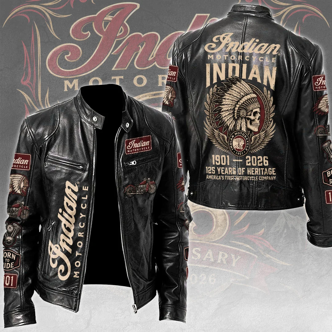Indian Motorcycle 125th Anniversary Motorcycle Leather Jacket - MAITM15446