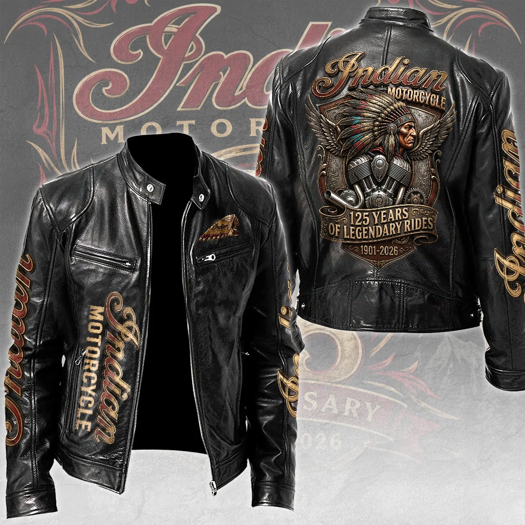 Indian Motorcycle 125th Anniversary Motorcycle Leather Jacket - MAITM15457