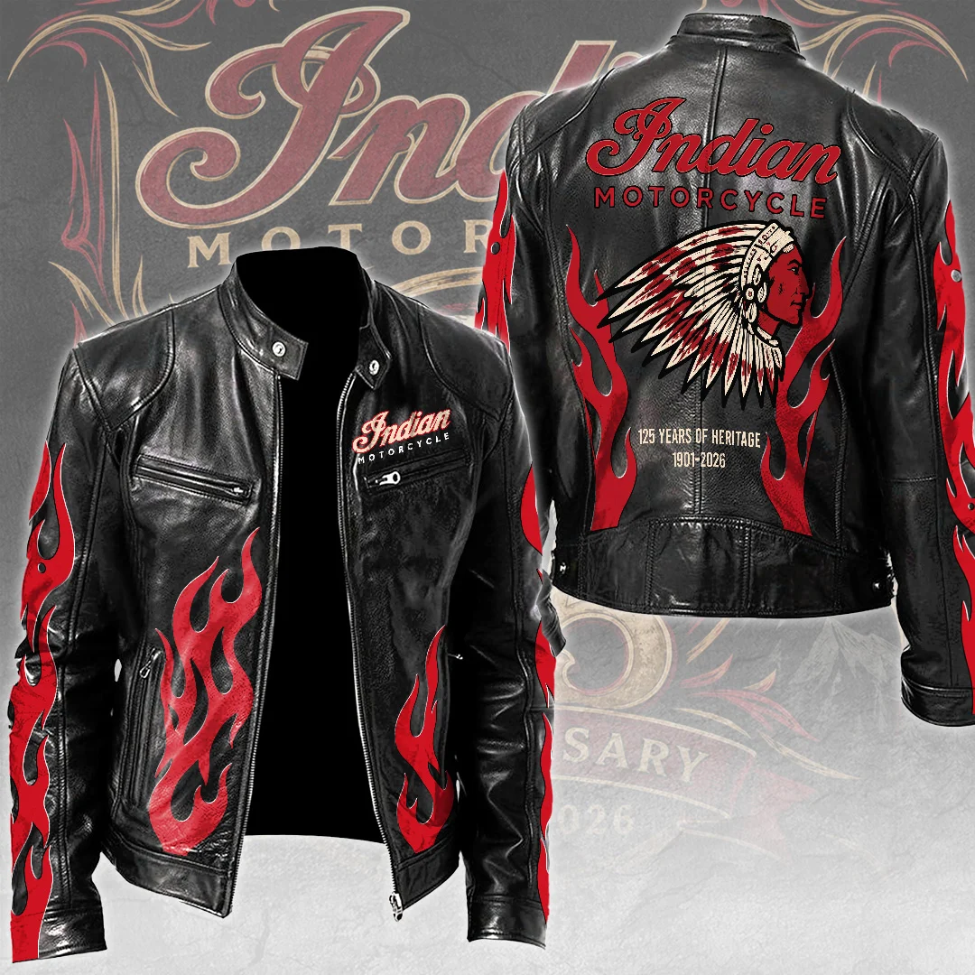 Indian Motorcycle 125th Anniversary Motorcycle Leather Jacket - MAITM15467