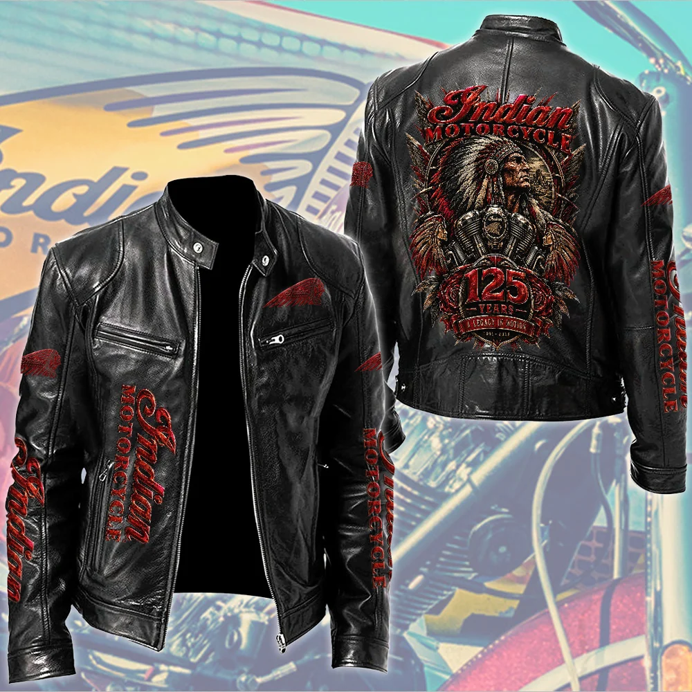 Indian Motorcycle 125th Anniversary Motorcycle Leather Jacket - TMTHU10156