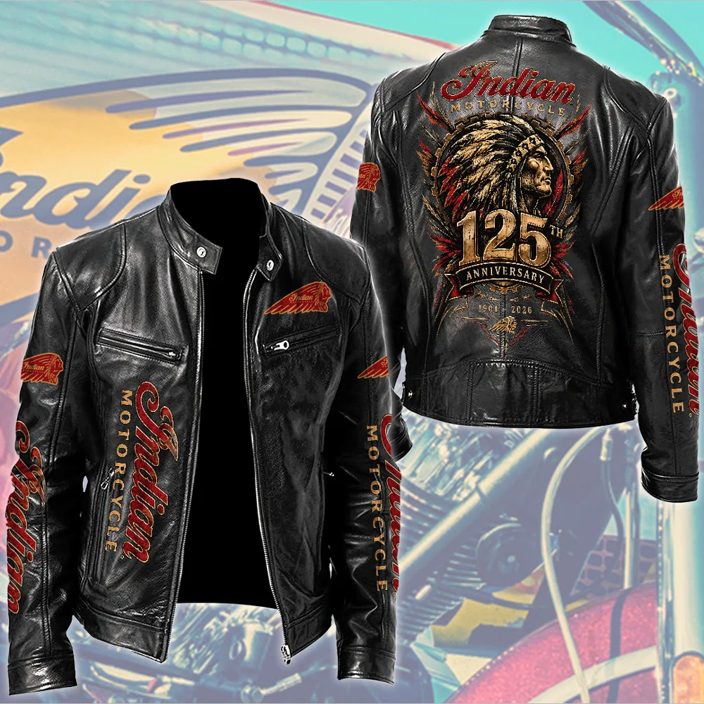 Indian Motorcycle 125th Anniversary Motorcycle Leather Jacket - TMTHU9824