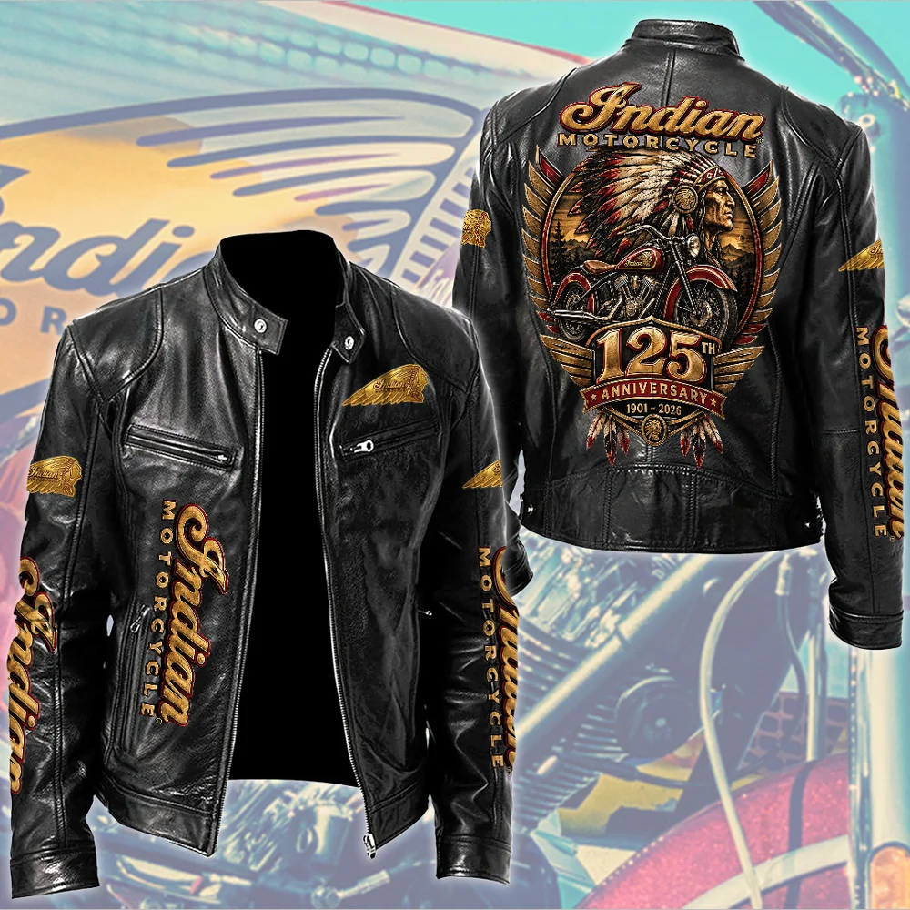 Indian Motorcycle 125th Anniversary Motorcycle Leather Jacket - TMTHU9910
