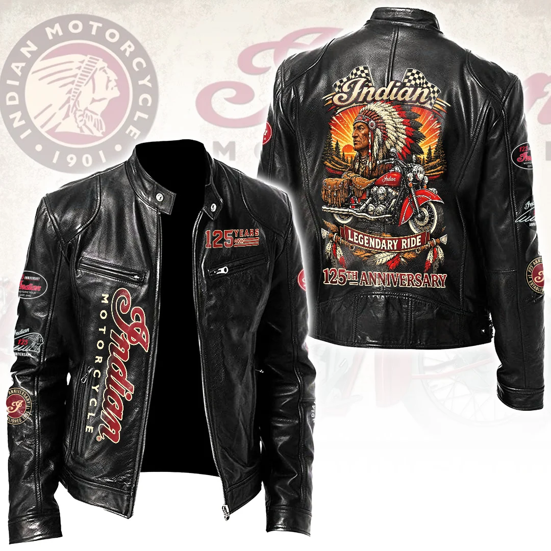 Indian Motorcycle 125th Anniversary Motorcycle Leather Jacket - HOATT26745