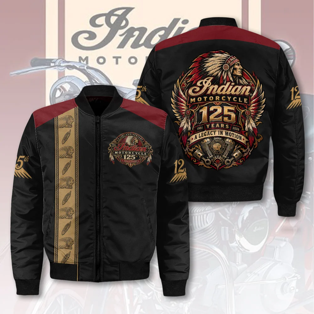 Indian Motorcycle 125th Anniversary 3D Bomber Jacket - TMTHU10161