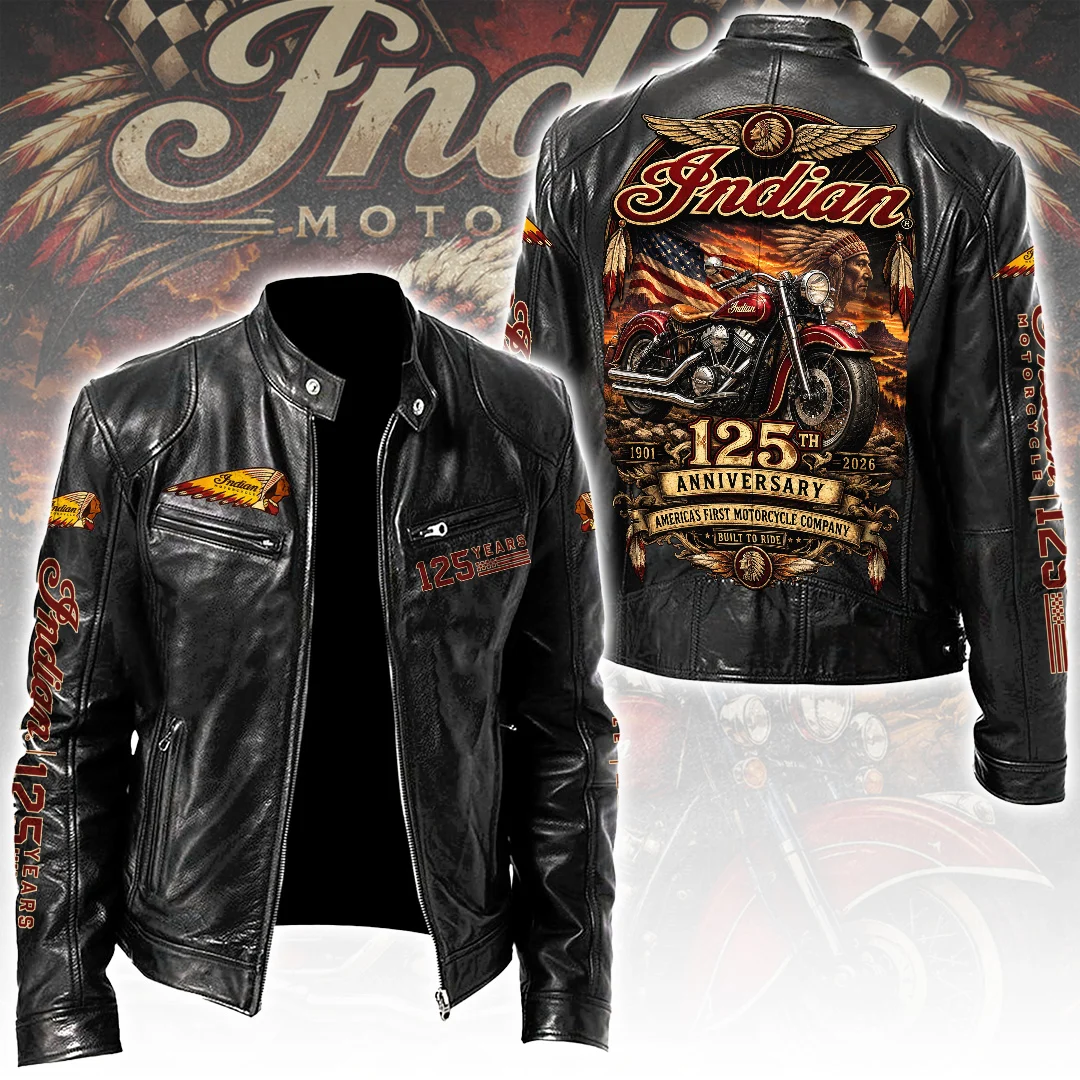 Indian Motorcycle 125th Anniversary 2026 Motorcycle Leather Jacket - TANTN26097