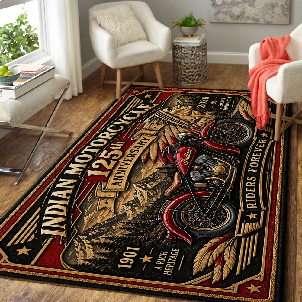 Indian Motorcycle 125th Anniversary 2026 Rectangular Rug - TANTN26256