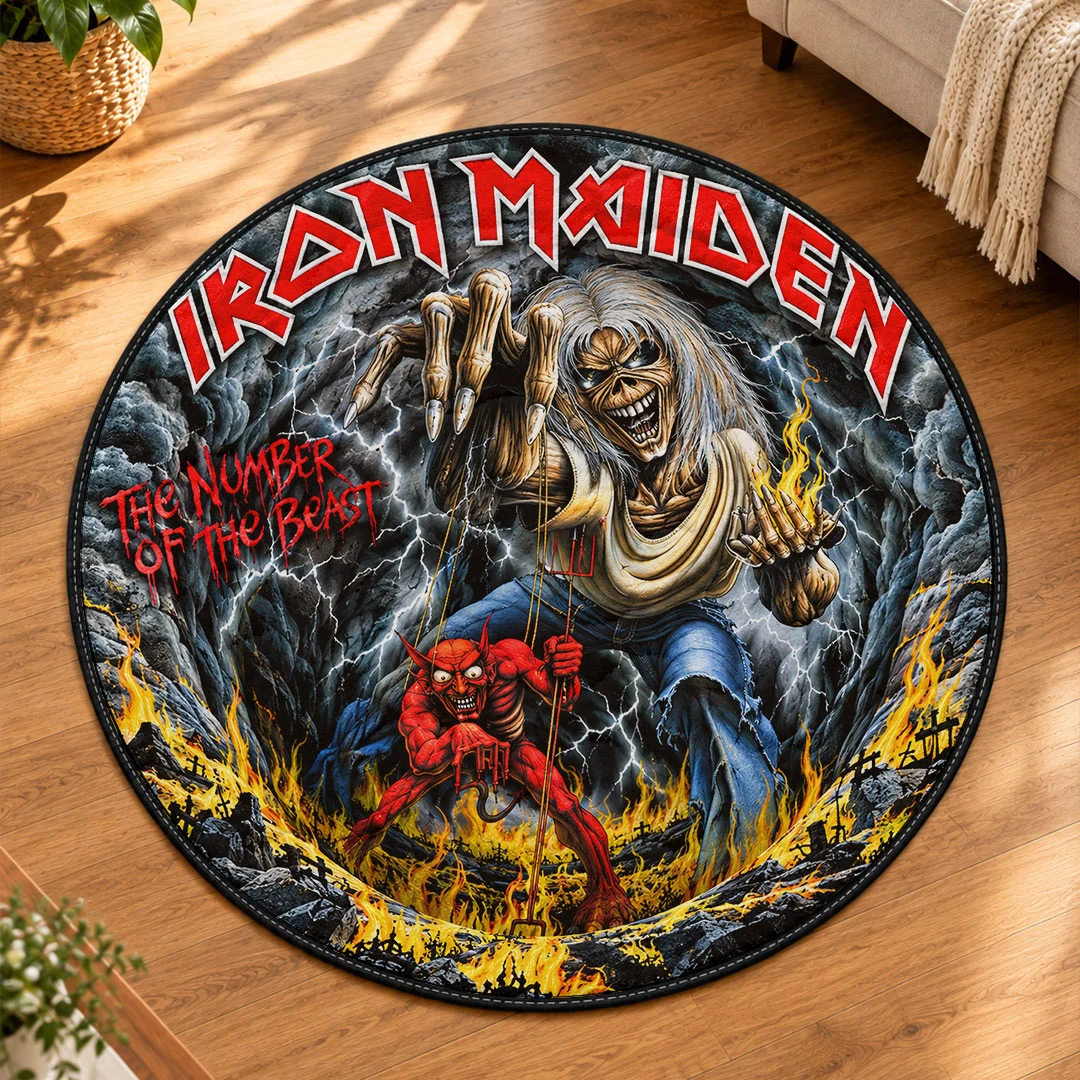 Iron Maiden Round Quilt Rug - HOATT26715