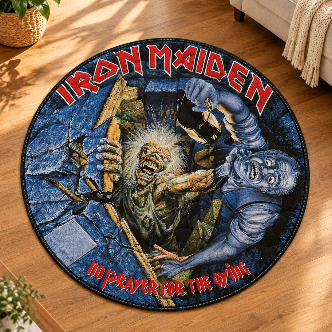Iron Maiden Round Quilt Rug - HOATT26718