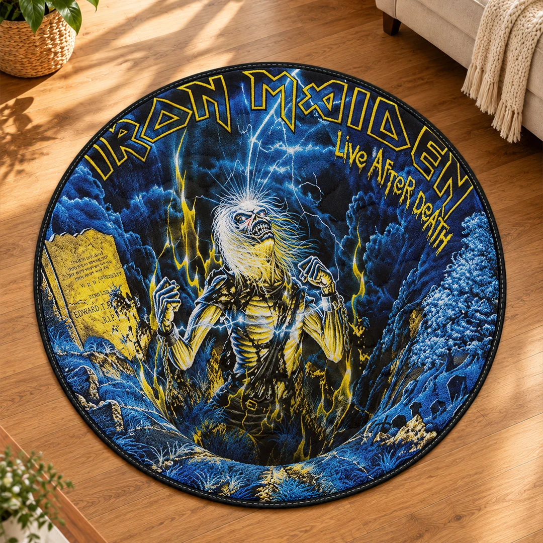 Iron Maiden Round Quilt Rug - HOATT26719