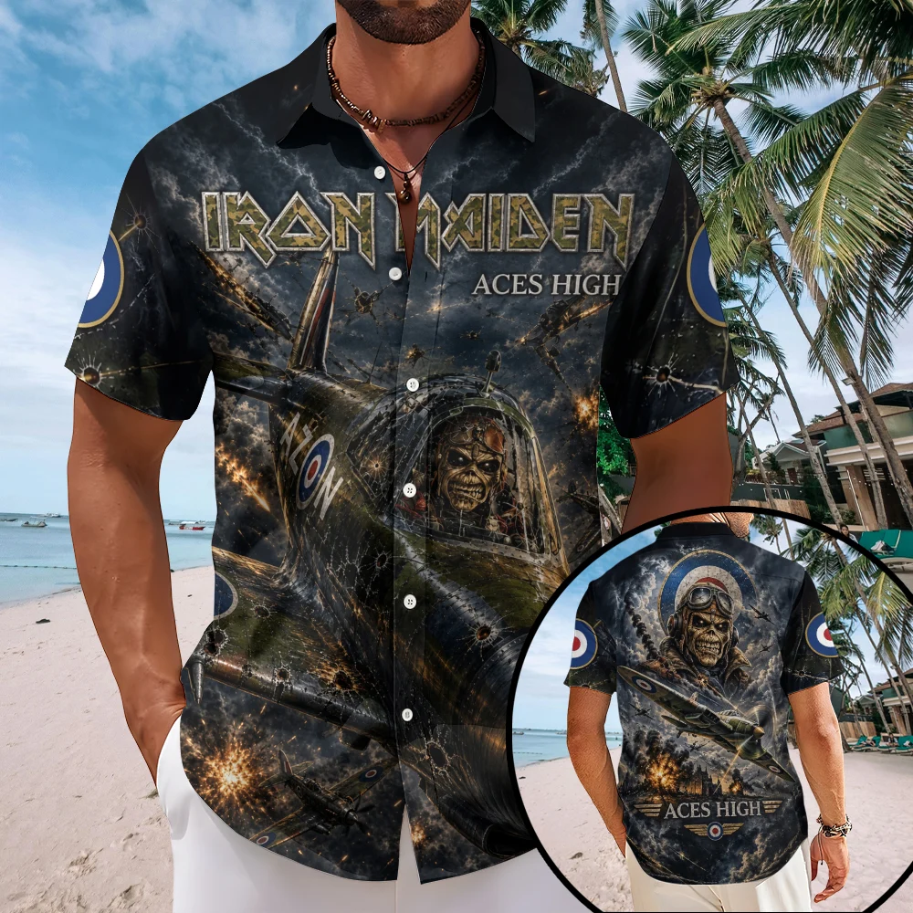 Iron Maiden Short Sleeve Button-Down Shirt - TMTHU10252