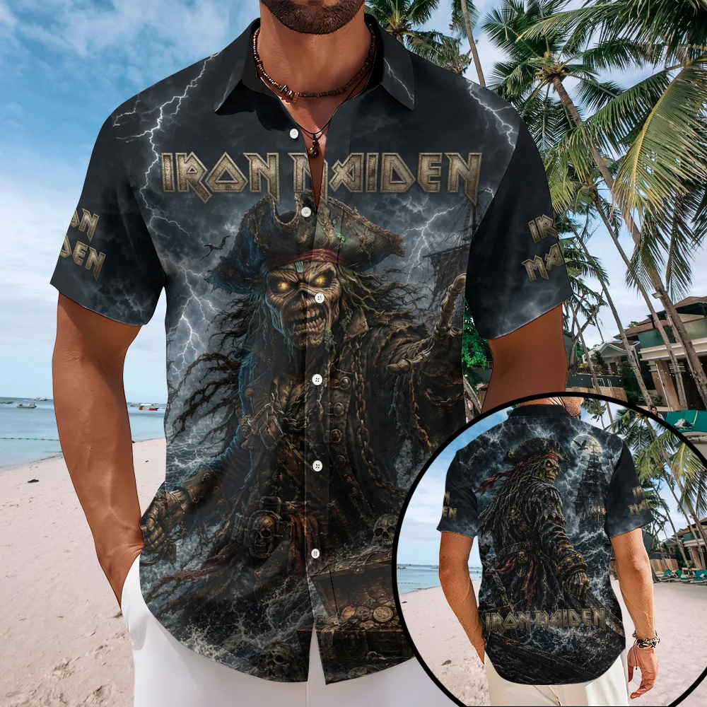 Iron Maiden Short Sleeve Button-Down Shirt - TMTHU9617