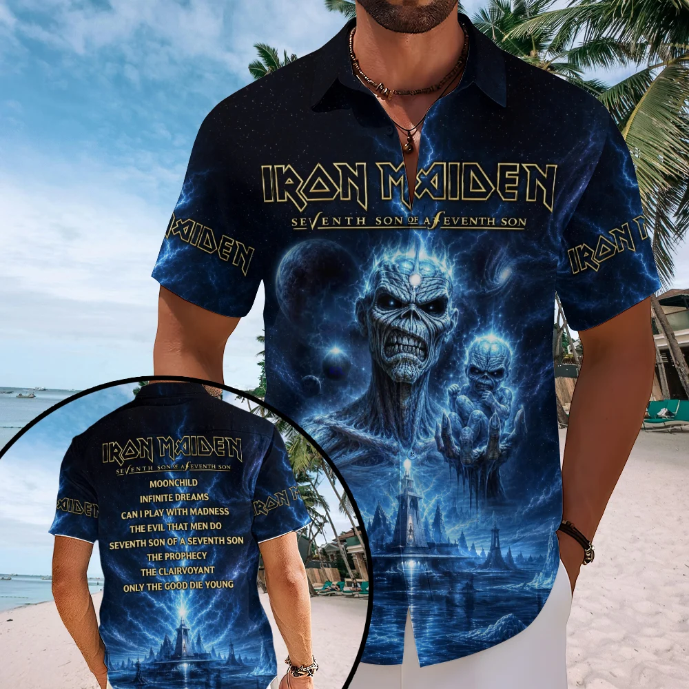 Iron Maiden Short Sleeve Button-Down Shirt - MAITM15313