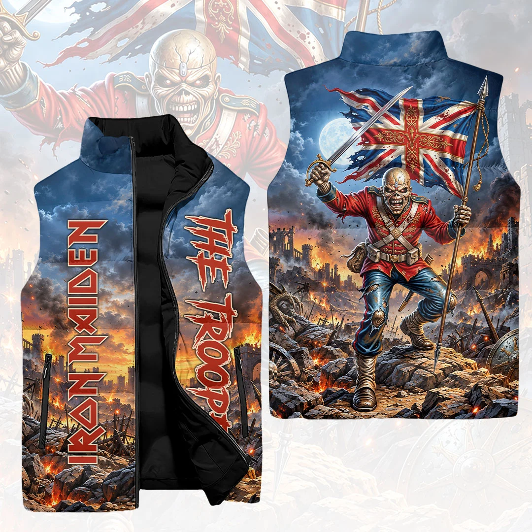Iron Maiden The Trooper 3D Sleeveless Down Jacket - HOATT26886