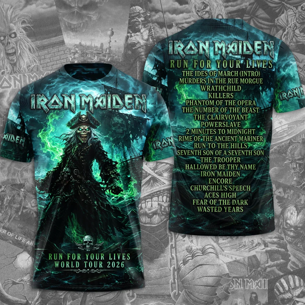 Iron Maiden 2026 World Tour 3D Apparel - TMTHU10218
