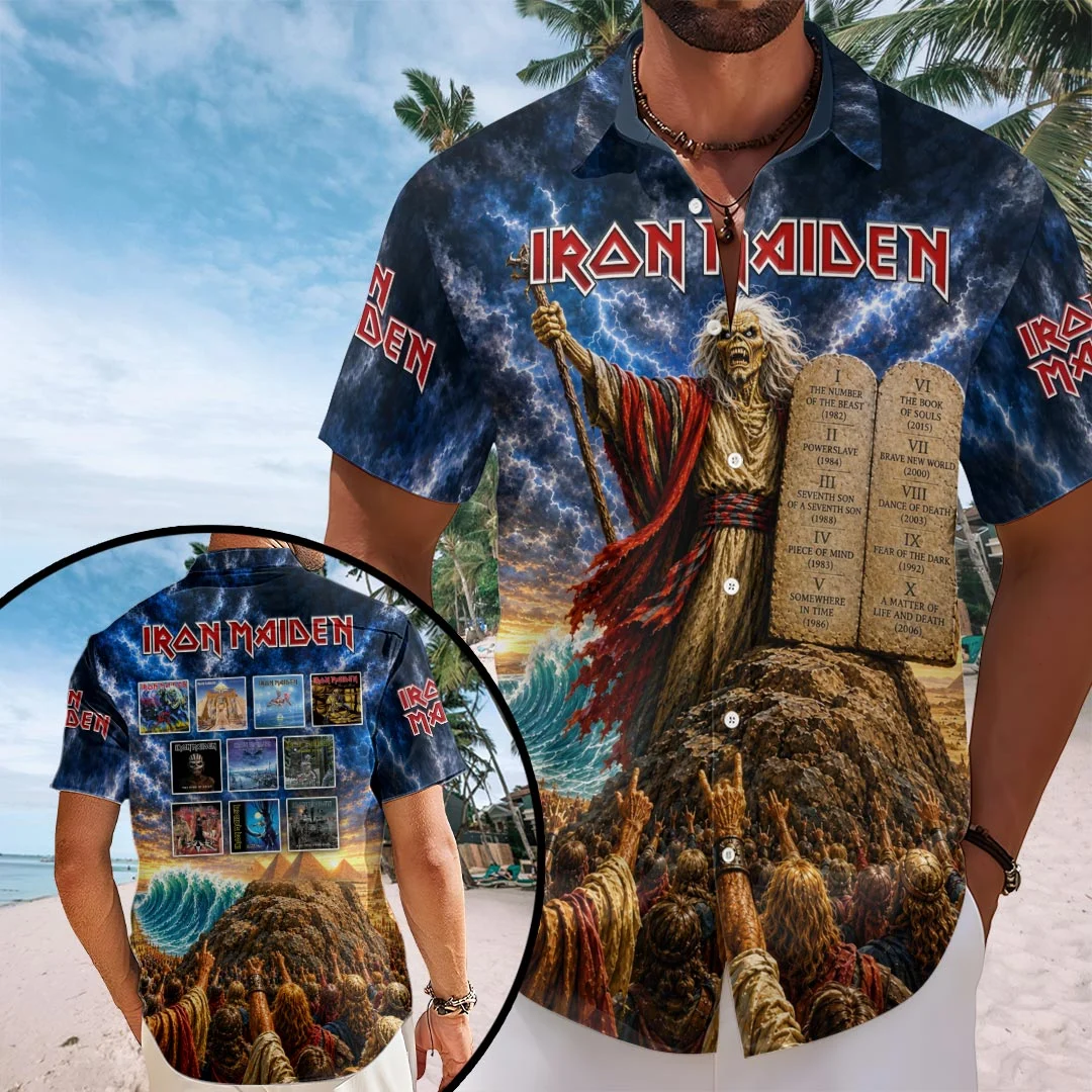 Iron Maiden Short Sleeve Button-Down Shirt - HOATT21413