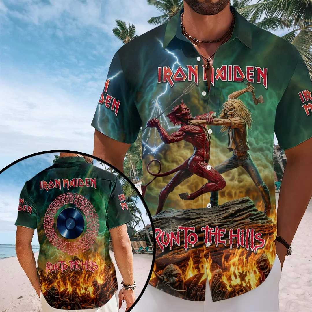 Iron Maiden Short Sleeve Button-Down Shirt - HOATT21697