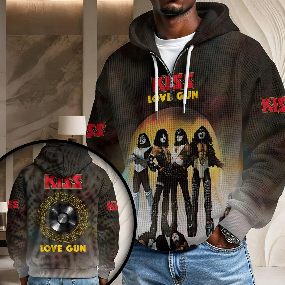KISS Love Gun 3D Unisex Waffle Hoodie - HOATT26774