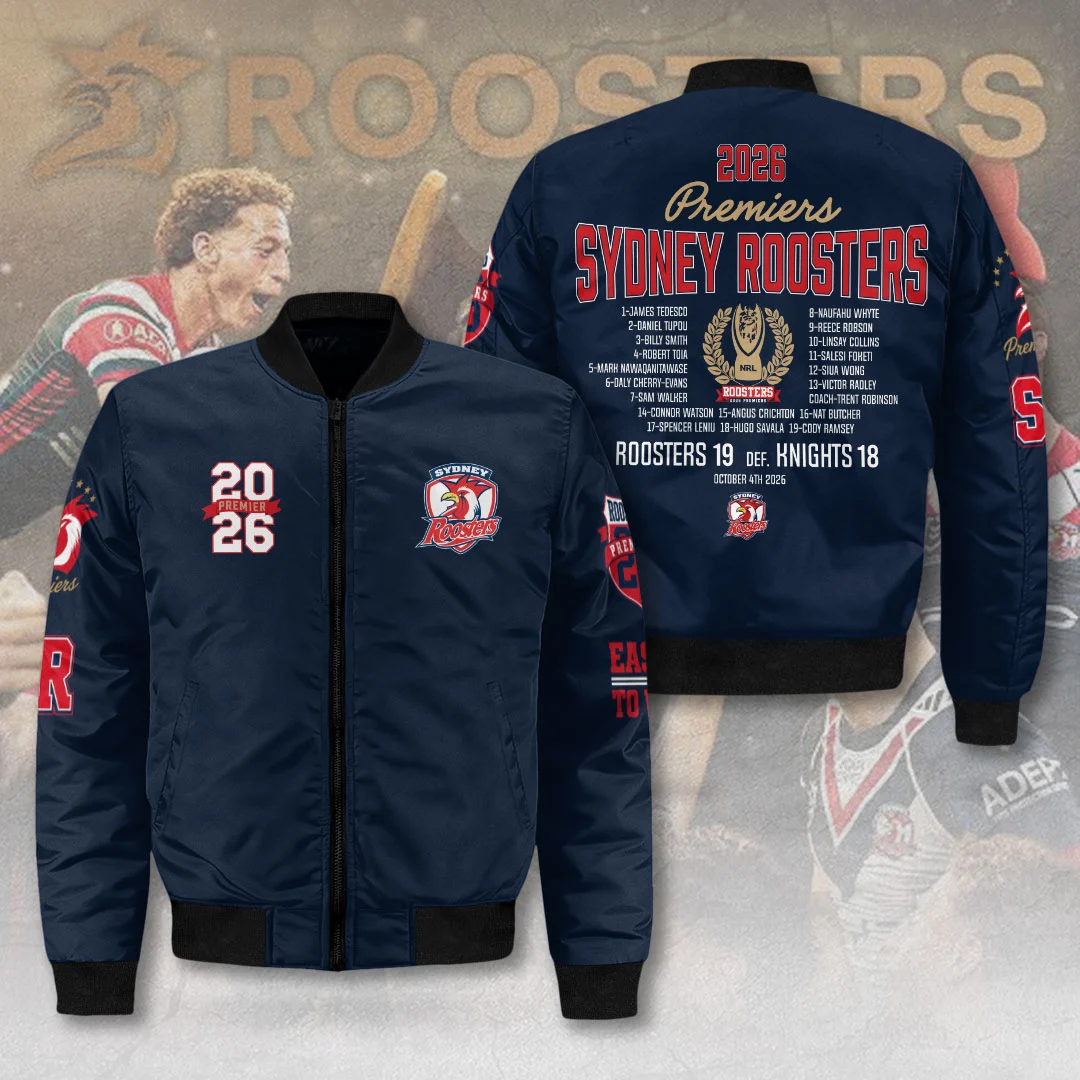 Sydney Roosters 2026 NRL Premiers 3D Bomber Jacket - MAITM15302