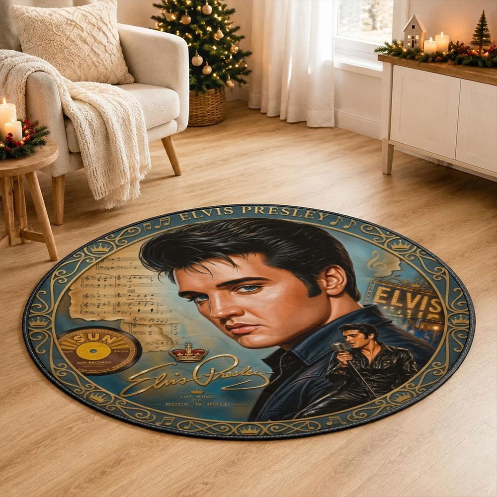 Elvis Presley Round Quilt Rug - MAITM15419