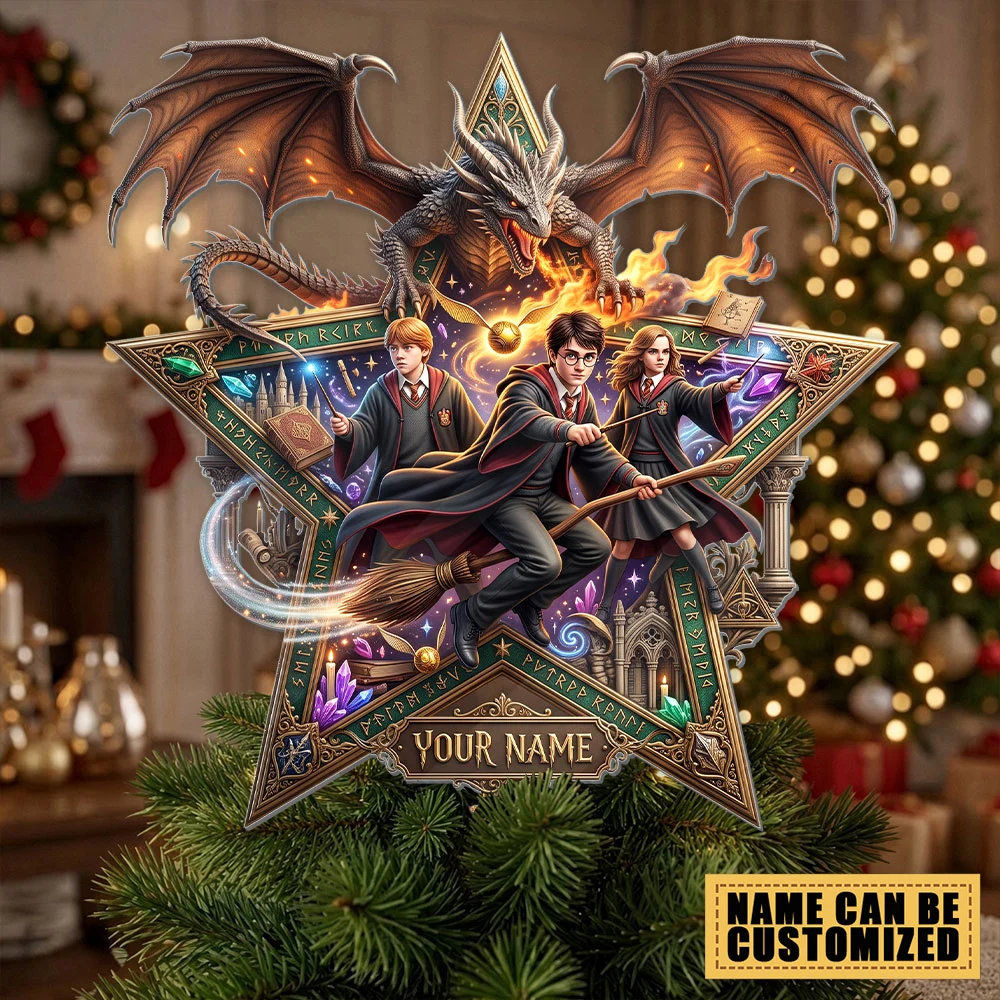 Personalized Harry Potter 25th Anniversary Christmas Tree Topper - TMTHU9734