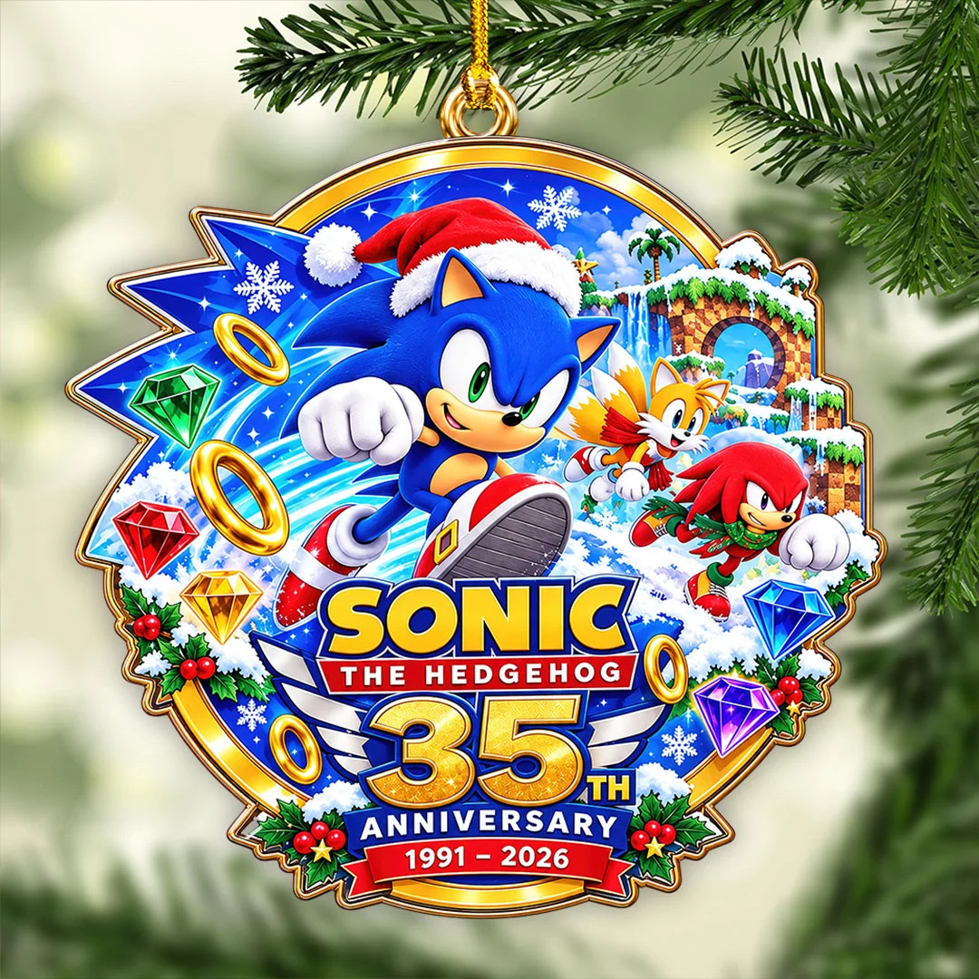 Sonic the Hedgehog 35th Anniversary Custom Shape 2-side Printed Acrylic Ornament - HOATT26851