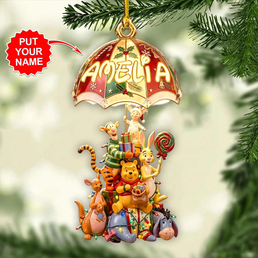 Personalized Winnie-the-Pooh Custom Shape 2-side Printed Acrylic Ornament - HOATT26776