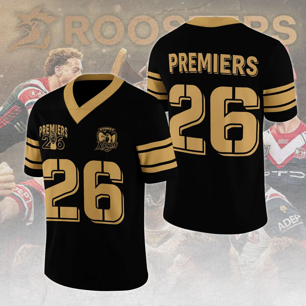 Sydney Roosters 2026 NRL Premiers 3D Football Jersey - MAITM15308