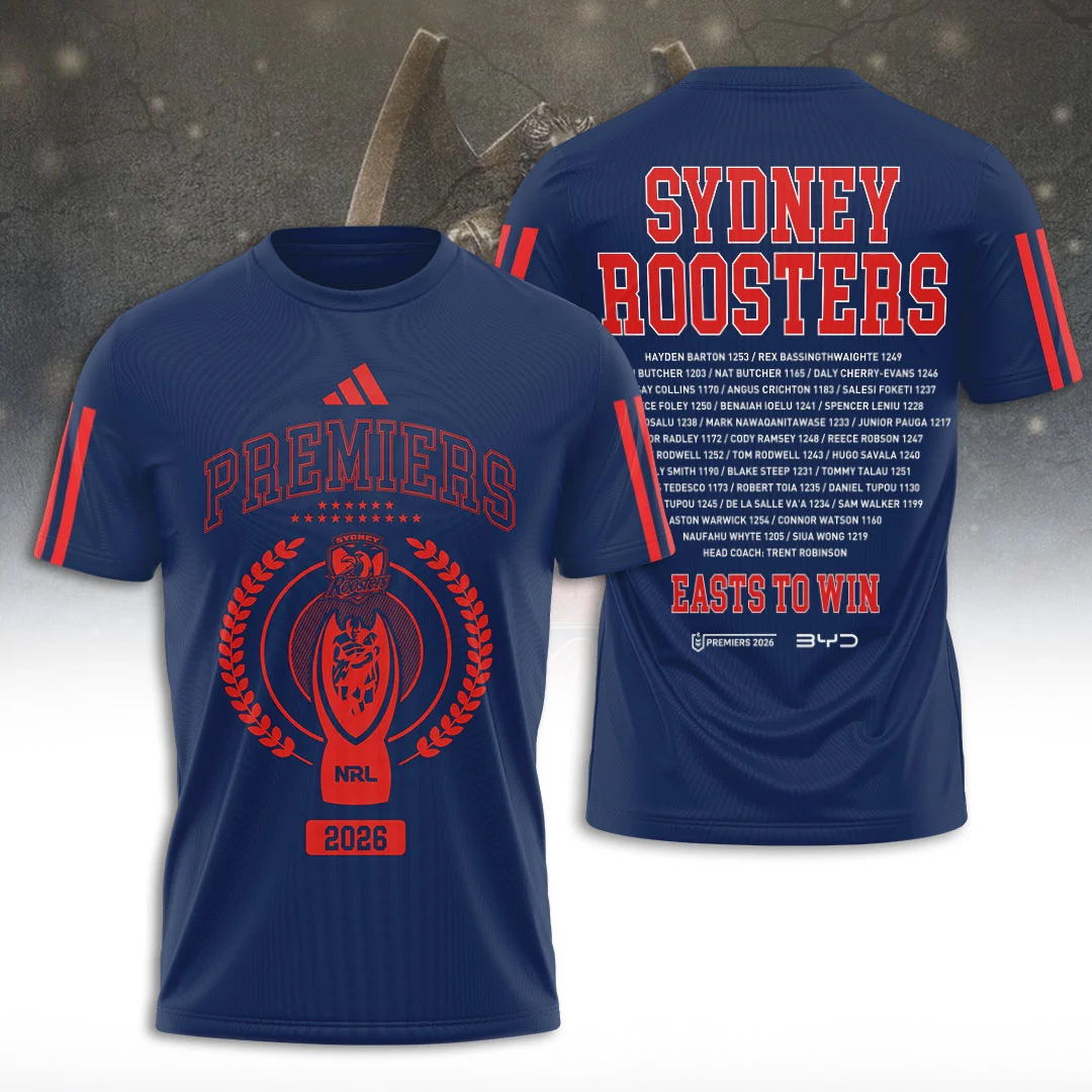 Sydney Roosters 2026 NRL Premiers 3D Apparel - TANTN25929