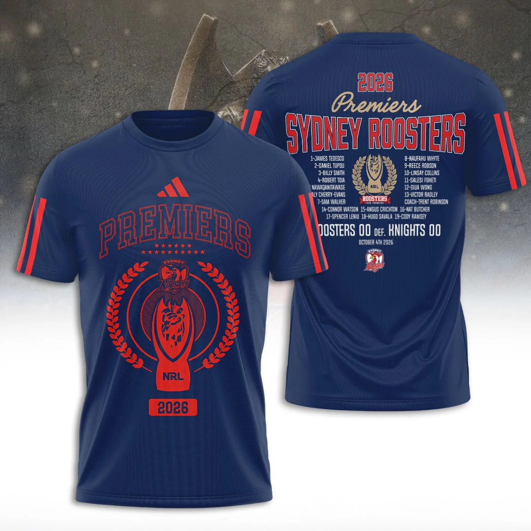 Sydney Roosters 2026 NRL Premiers 3D Apparel - TANTN26175